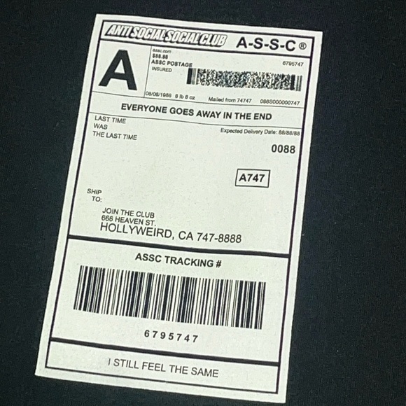 Anti Social Social  Club -Thank God Tee- - Picture 3 of 14